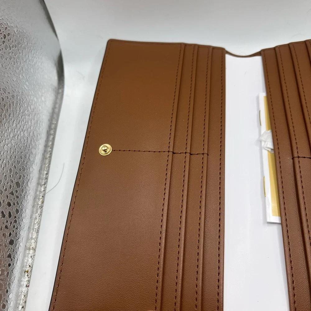 Michael Kors Reed Lg Bifold Pebbled Leather Snap Wallet Card Case. NWT